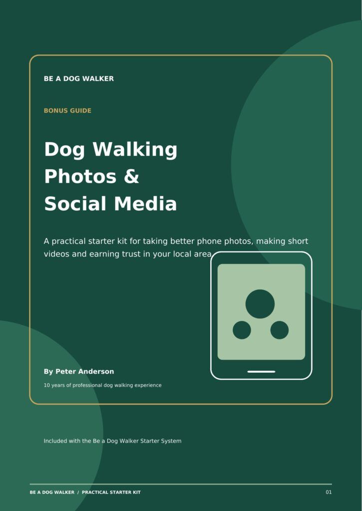Cover of the Dog Walking Photos and Social Media bonus PDF